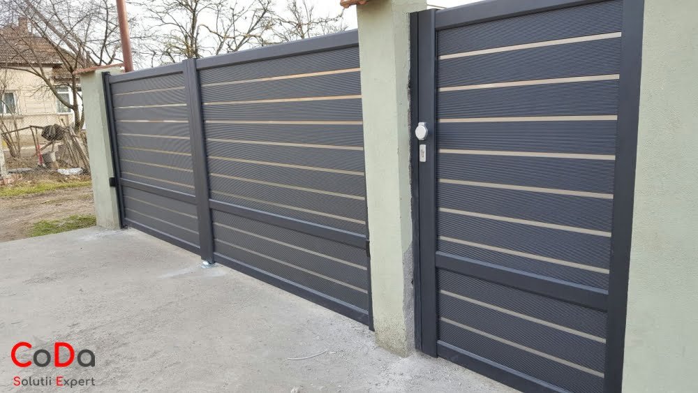 Ansamblu porti de aluminiu antracit cluj