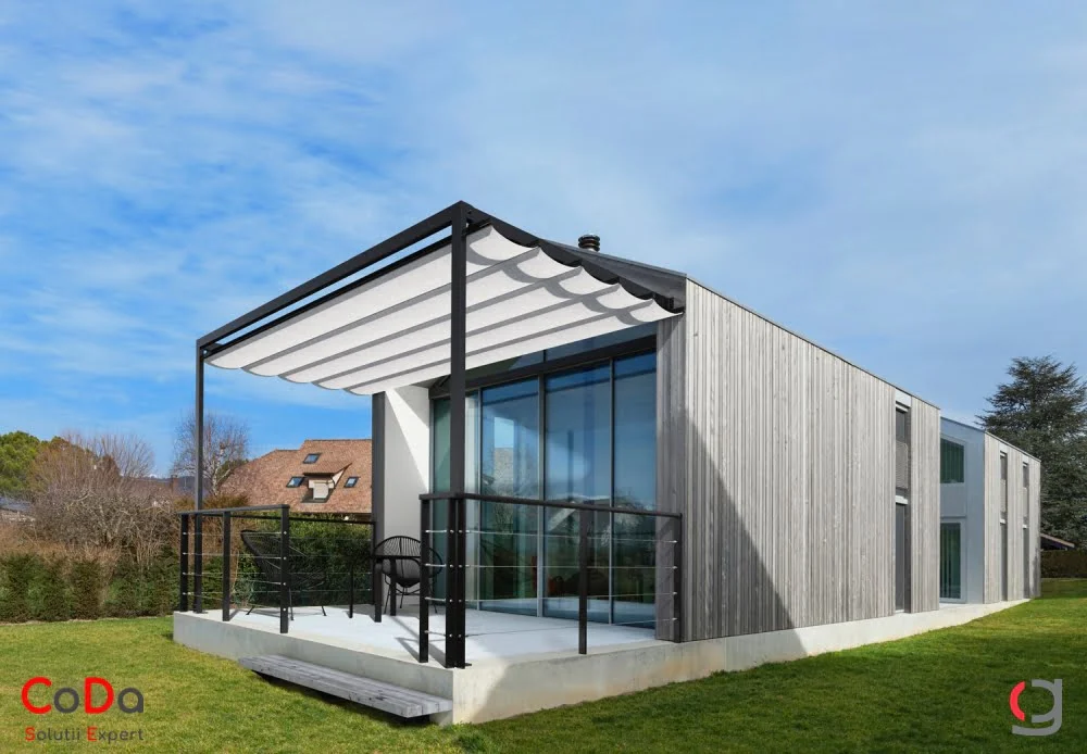 Pergola retractabila cu prindere pe casa cluj
