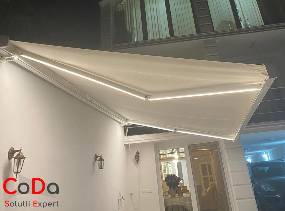 Copertina retractabila electrica cu iluminare led coda cluj Copertina retractabila electrica cu iluminare led coda cluj