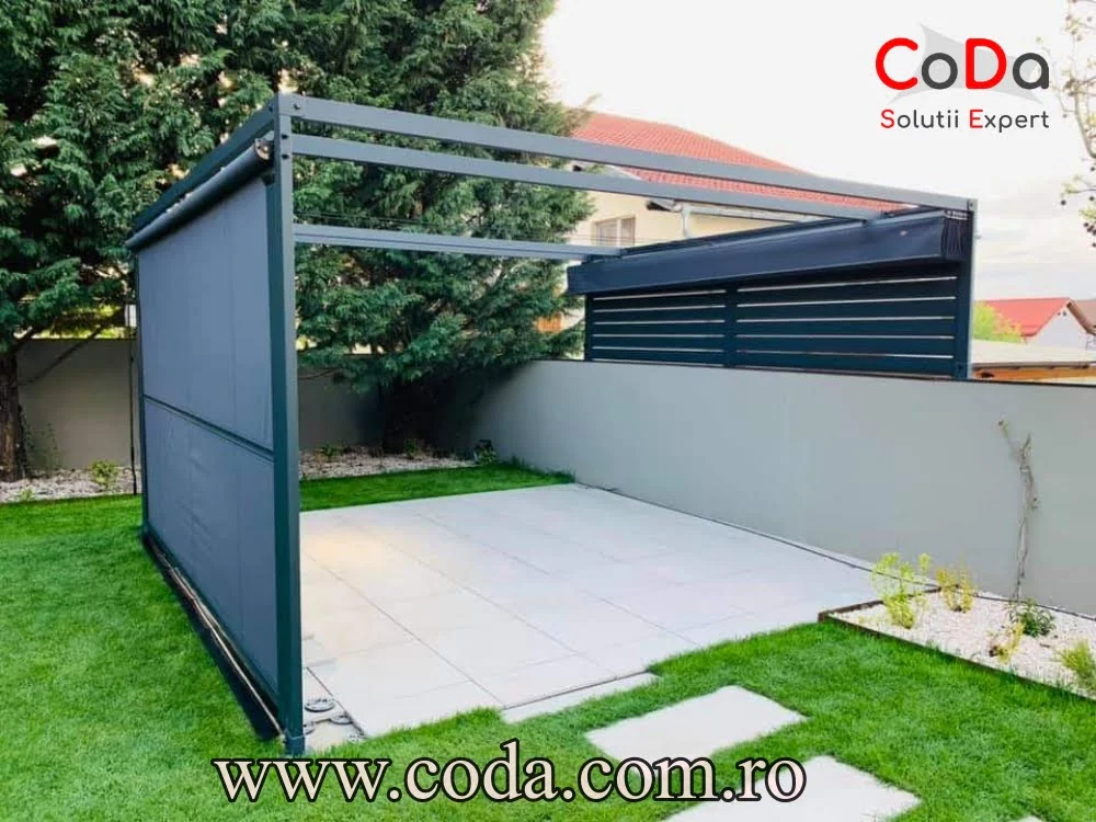 Pergola si perete vertical retractabil coda cluj Pergola si perete vertical retractabil coda cluj