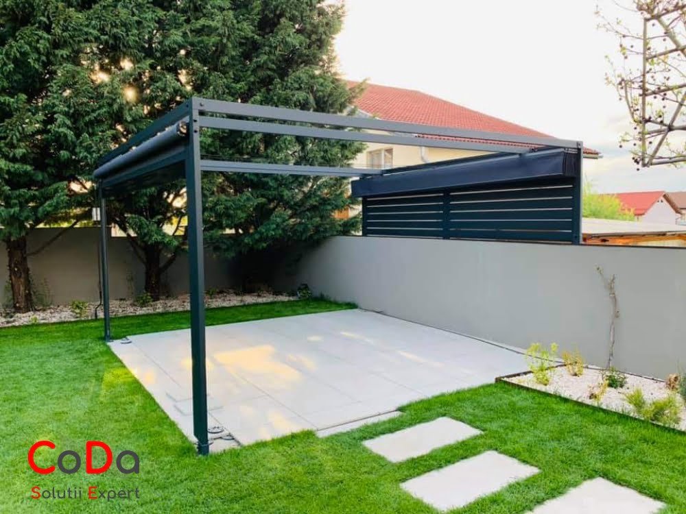 Pergola si perete vertical retractabil coda