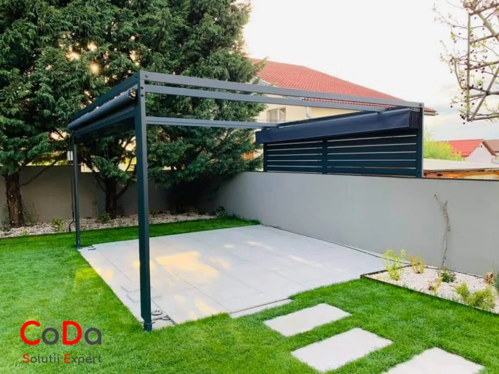 Pergola si perete vertical retractabil coda Pergola si perete vertical retractabil coda