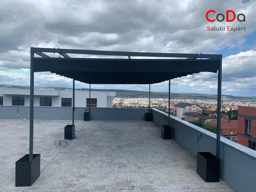 Pergole retractabile manuale dublu fald coda