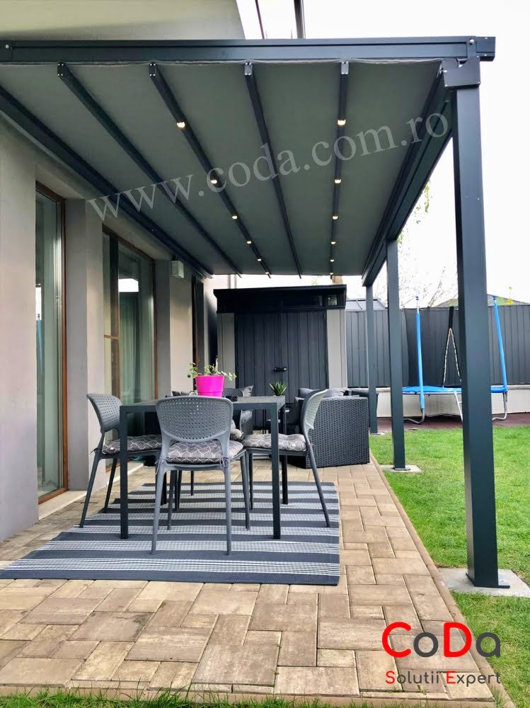 Pergola retractabila cu spot led coda