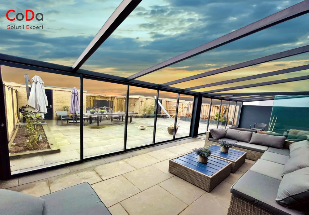 Sistem acoperis terasa sticla laminata Valedo Glass Roof CoDa Cluj