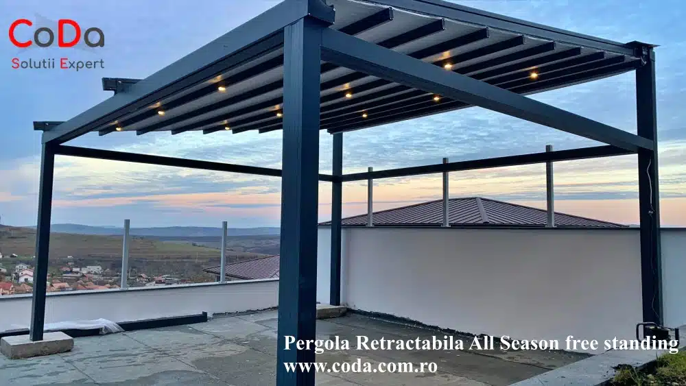 Pergola retractabila membrana pvc coda cluj