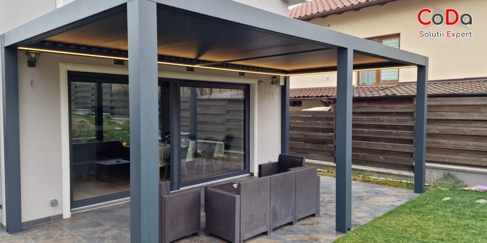 Pergola Bioclimatica cu lamele rotative coda