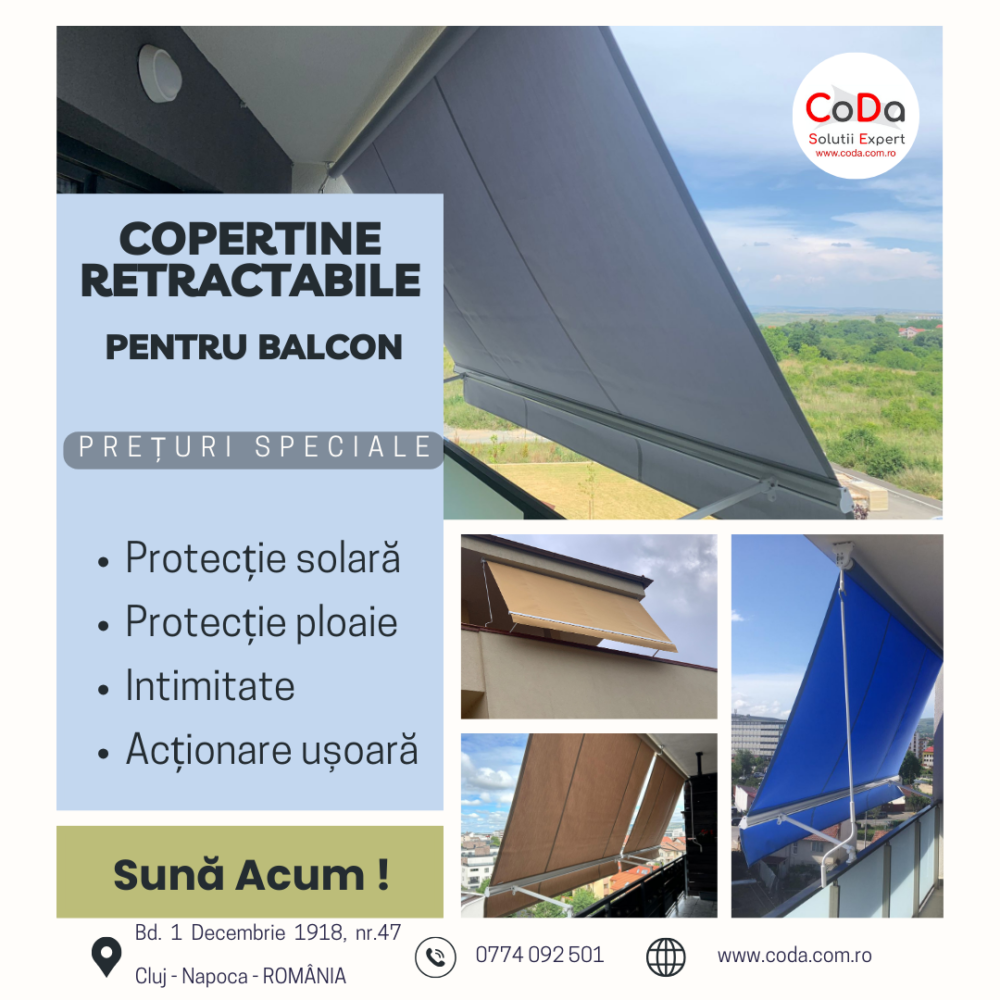 Copertine retractabile pentru balcon